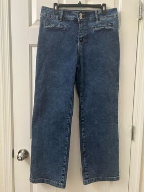 SIDEFEEL High-Rise Wide-Leg Dark Blue Denim Jeans